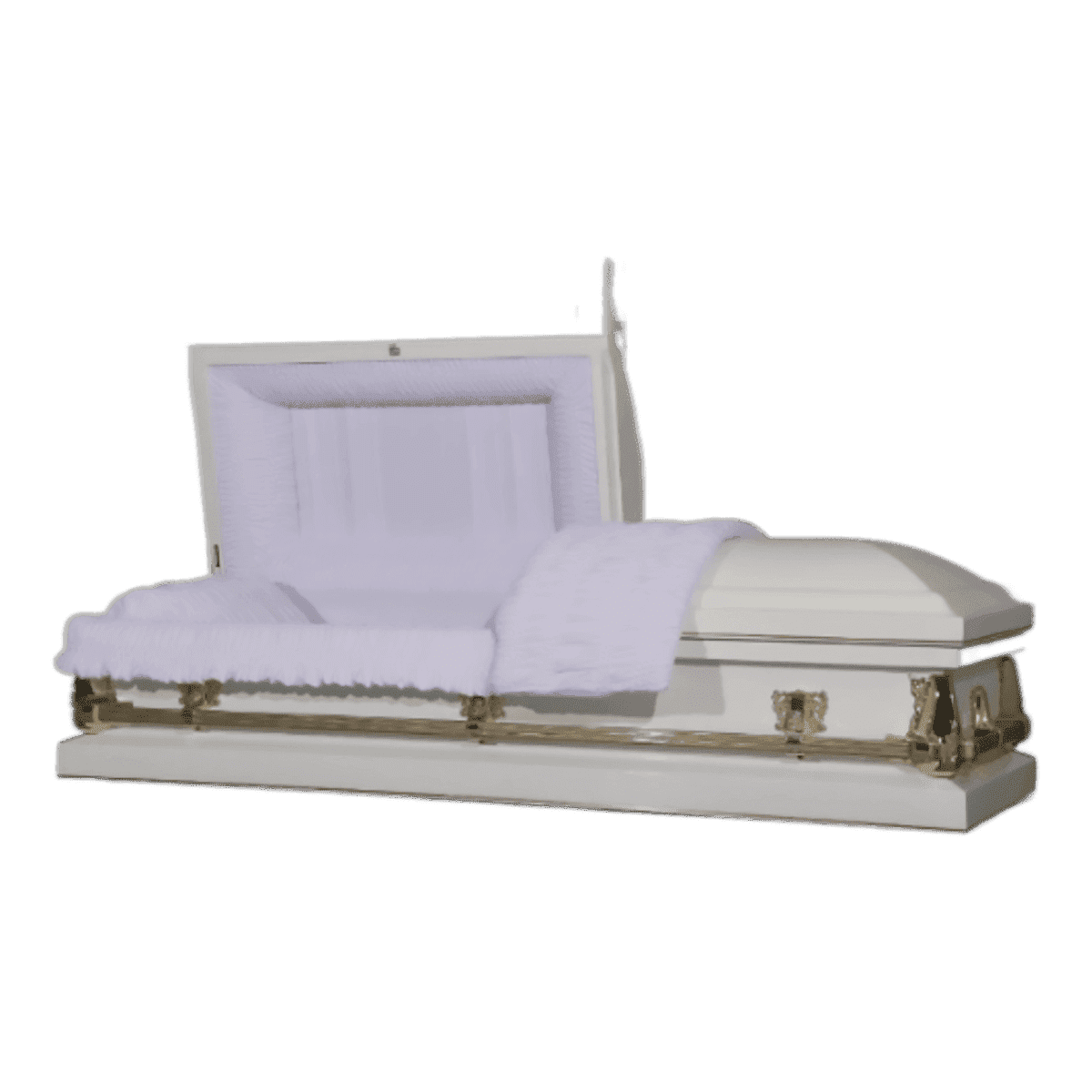 Casket Emporium Clair Series White Gold Steel 20 Gauge Funeral Casket ...