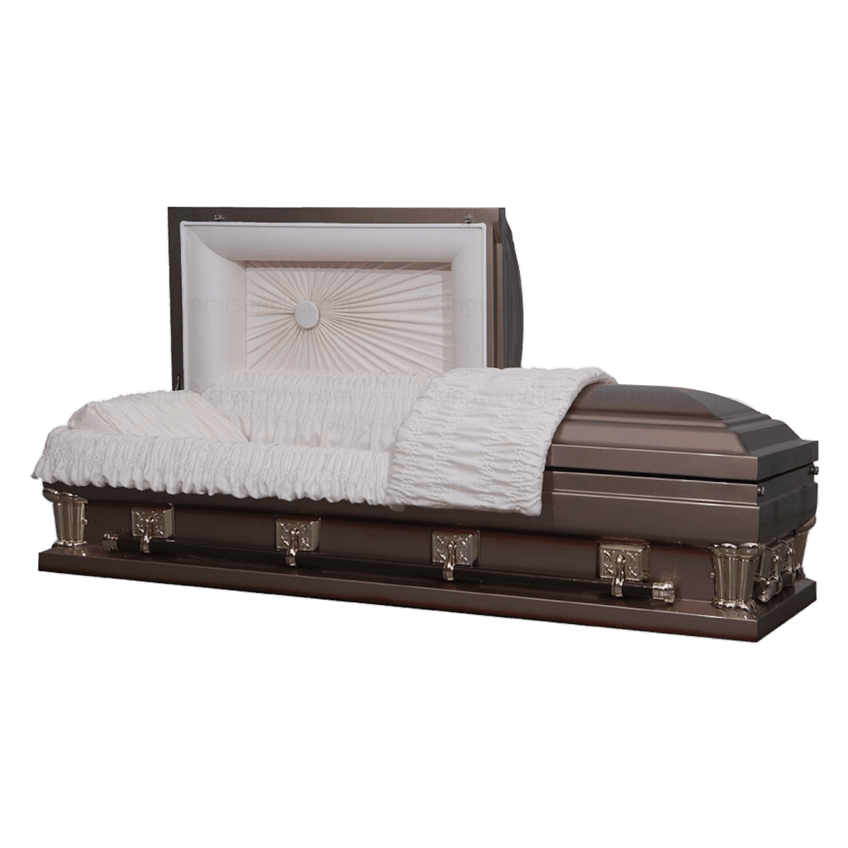 Casket Emporium Franklin Copper Casket, Copper Steel Oversized Half-Couch with Adjustable Bed