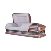 Casket Emporium Funeral Casket Onyx Rose Metal, Rectangular Shape with Interior Lining