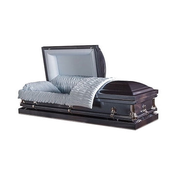 Casket Emporium Shepherd Series, Blue Metal Funeral Casket, Rectangular ...