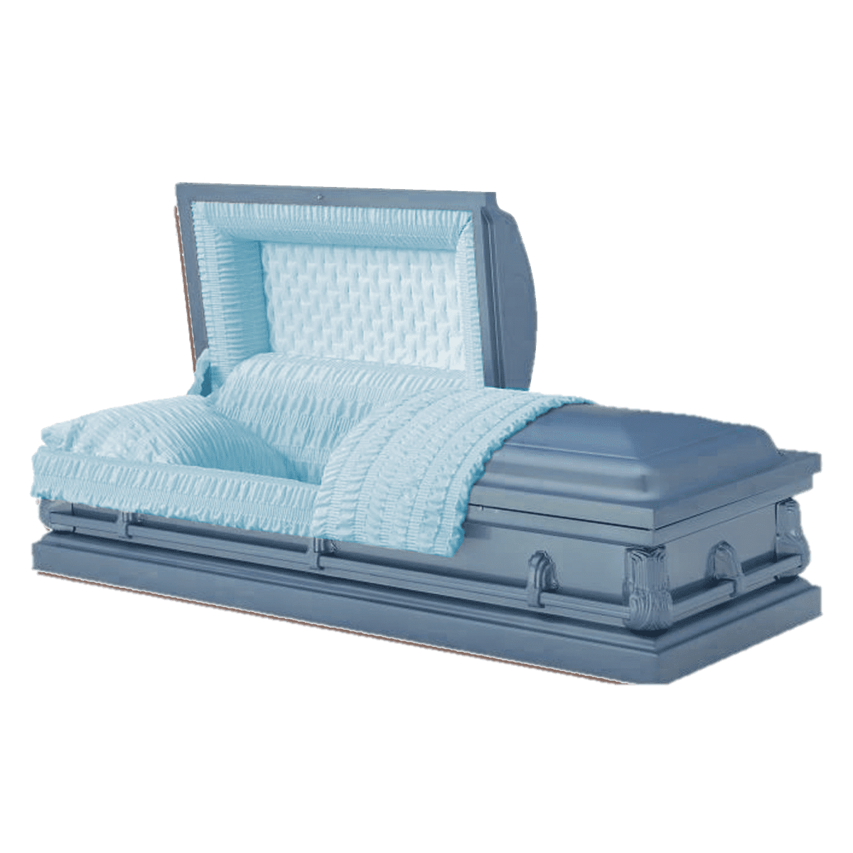 Casket Emporium Jefferson Blue Casket 20 Gauge Non-Sealed Steel Half-Couch Casket