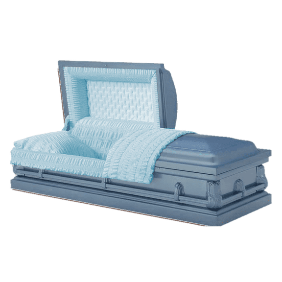 Casket Emporium Jefferson Blue Casket 20 Gauge Non-Sealed Steel Half-Couch Casket