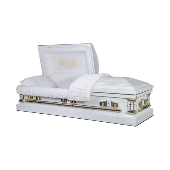 Casket Emporium Premium 18 Gauge Steel Casket, White