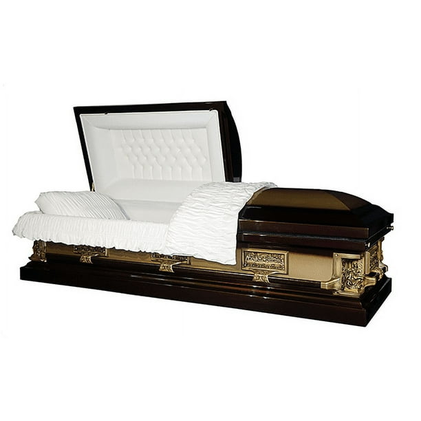 Casket Emporium Themed Casket – Last Supper Almond Velvet Caskets, Square Corners Adjustable Bed