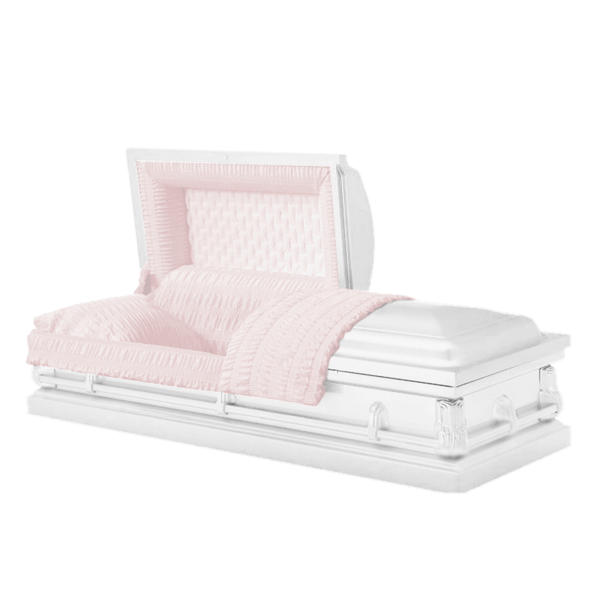 Casket Emporium Washington White 20 guage nonsealed steel, halfCouch