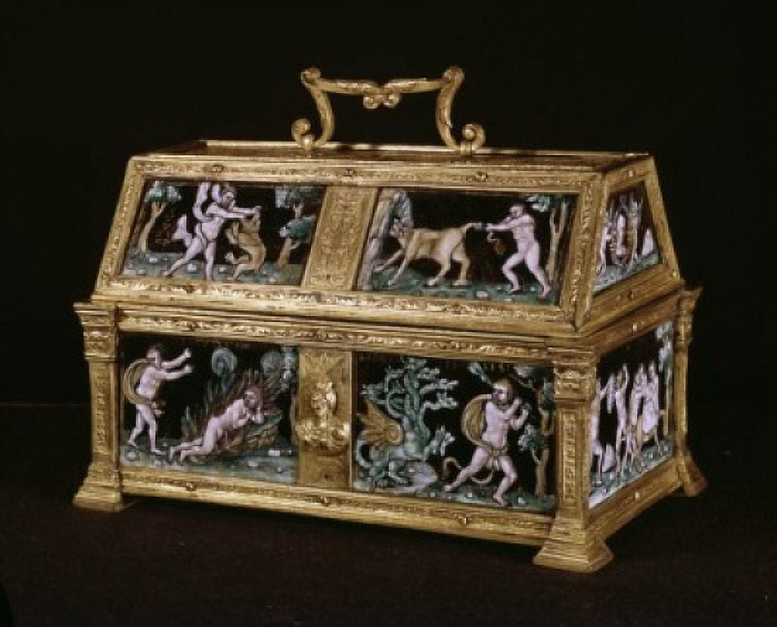 Casket with Labors of Hercules ca 1550 Colin Nouailher (b1514 French) Enamel (Limoges) Walters Art Museum Baltimore Maryland USA Canvas Art - Colin Nouailher (18 x 24)