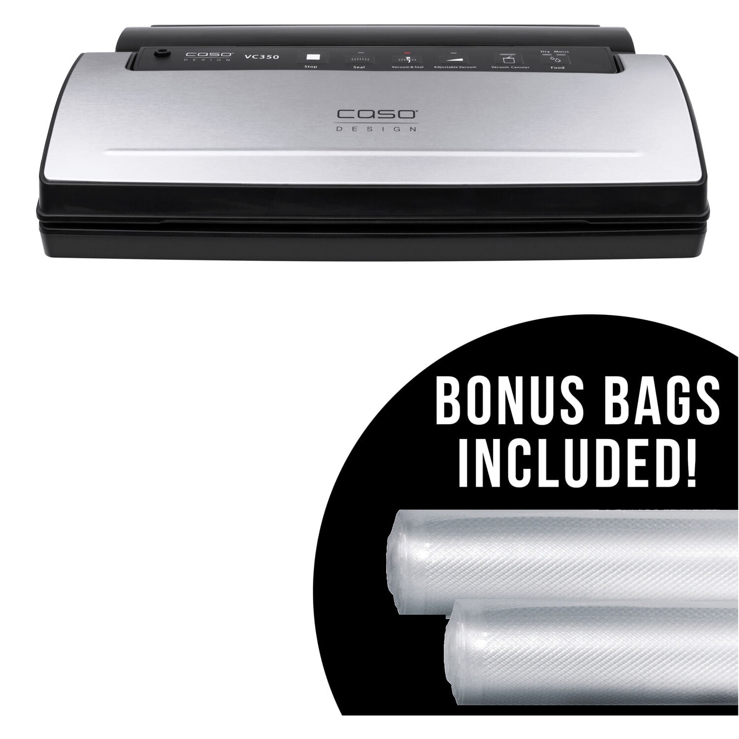 Caso Design VC 350 AllinOne Food Vacuum Sealer w/Soft Vacuum System