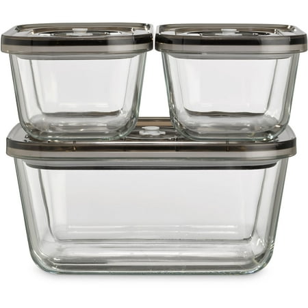 Caso Design - VG 3000 3-Piece Food Vacuum Canister Set with Food Management App - Glass