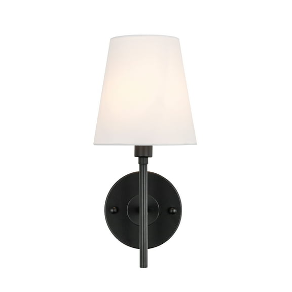 Cason 1 light Black and White shade wall sconce