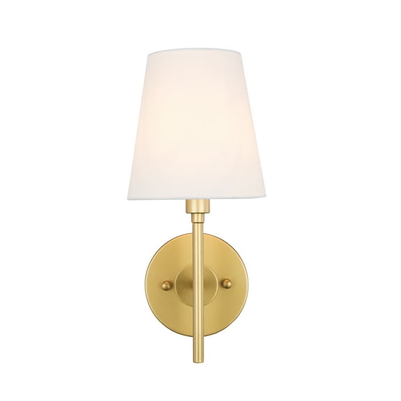 Cason 1 light Brass amd White shade wall sconce