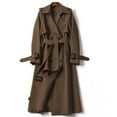Casoria Trench Windbreaker Outerwear Fit Coat Women Solid Long Overcoat