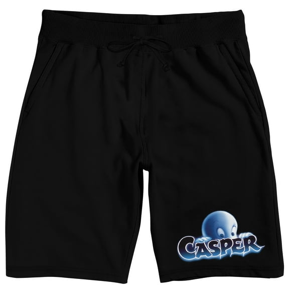 Casper Character Logo Adult Black Sleep Pajama Shorts-Large