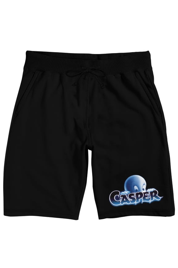 Casper Character Logo Adult Black Sleep Pajama Shorts-Small