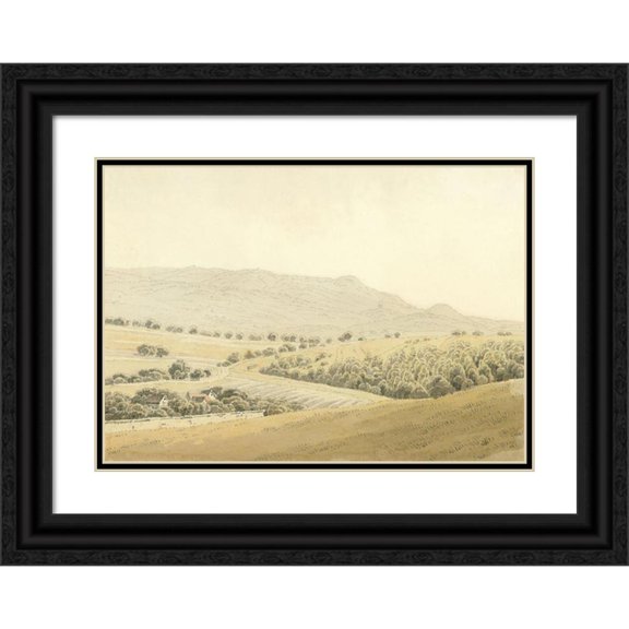 Caspar David Friedrich 24x18 Black Ornate Framed Double Matted Museum Art Print Titled: Highlands (circa 1828)