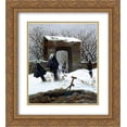 thumbnail image 1 of Caspar David Friedrich 2x Matted 20x24 Gold Ornate Framed Art Print 'Graveyard under Snow', 1 of 2