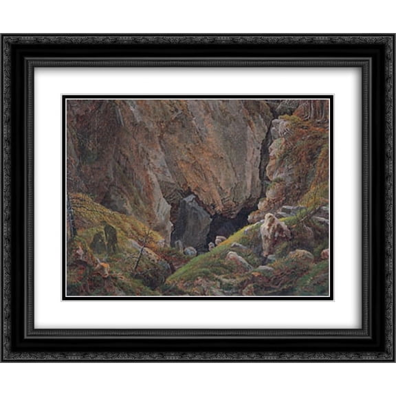 Caspar David Friedrich 2x Matted 24x20 Black Ornate Framed Art Print 'Canyon in the resin'