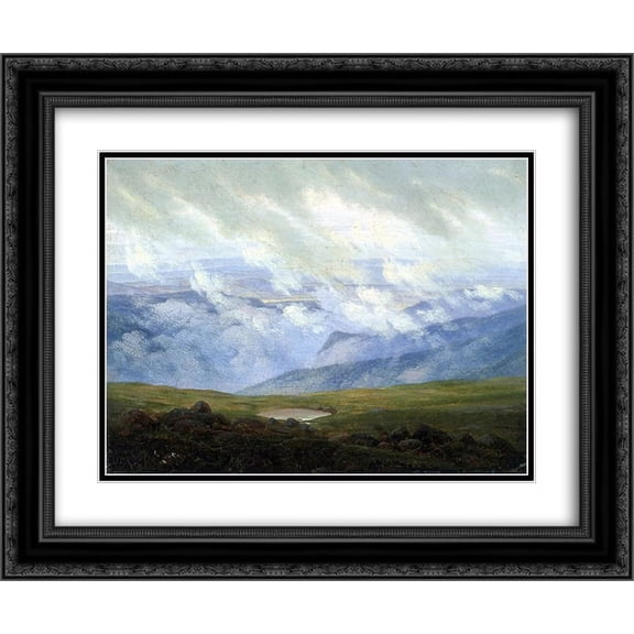Caspar David Friedrich 2x Matted 24x20 Black Ornate Framed Art Print 'Drifting Clouds'