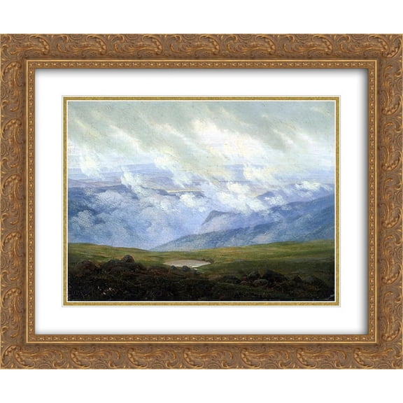 Caspar David Friedrich 2x Matted 24x20 Gold Ornate Framed Art Print 'Drifting Clouds'