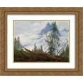 thumbnail image 1 of Caspar David Friedrich 2x Matted 24x20 Gold Ornate Framed Art Print 'Mountain Peak with Drifting Clouds', 1 of 2