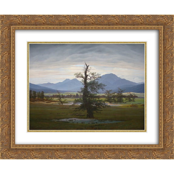 Caspar David Friedrich 2x Matted 24x20 Gold Ornate Framed Art Print 'Tree'