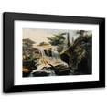 thumbnail image 1 of Caspar Wolf 24x18 Black Modern Framed Museum Art Print Titled - Waterfall in Tobel Near Muri (1760-68), 1 of 5