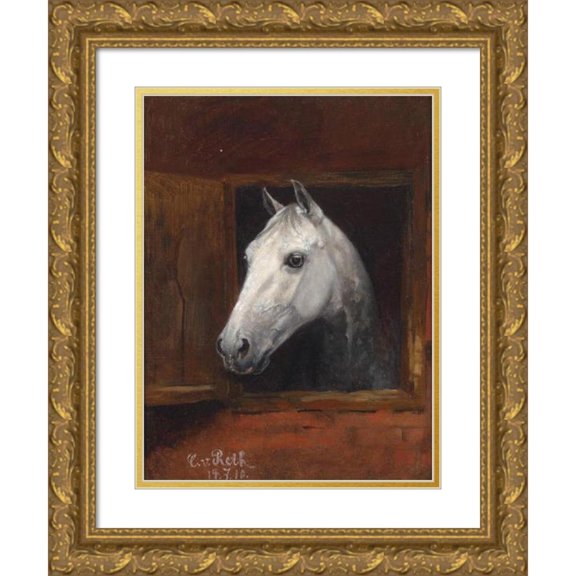 Caspar von Reth 12x14 Gold Ornate Wood Frame and Double Matted Museum Art Print Titled - Portrait Eines Fungi (1910)