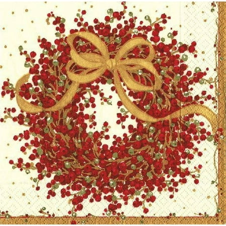 Caspari Party Supplies Christmas Paper Napkins Luncheon Pepperberry Multicolor 40 Pc
