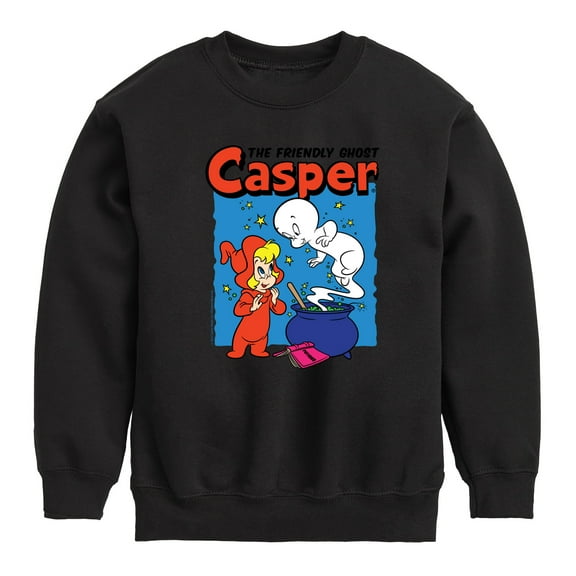 Casper And Wendy With Logo - Toddler And Youth Crewneck Fleece Sweatshirt