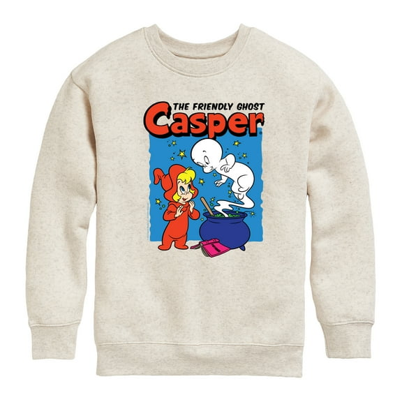 Casper And Wendy With Logo   - Toddler And Youth Crewneck Fleece Sweatshirt