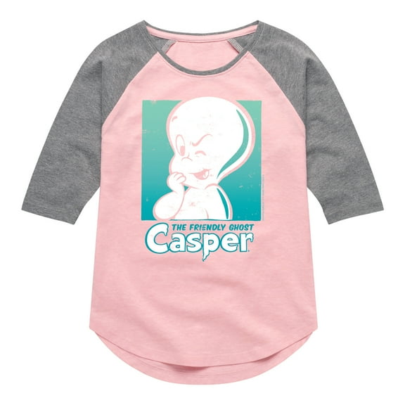 Casper Comic Cover  - Toddler And Youth Girls Raglan Graphic T-Shirt