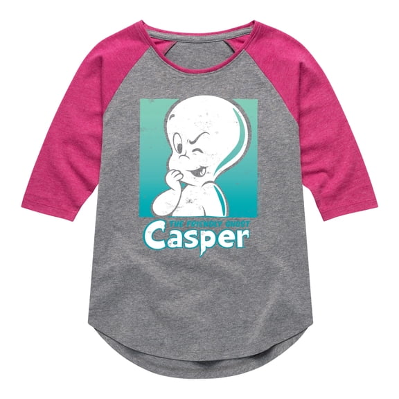 Casper Comic Cover  - Toddler And Youth Girls Raglan Graphic T-Shirt
