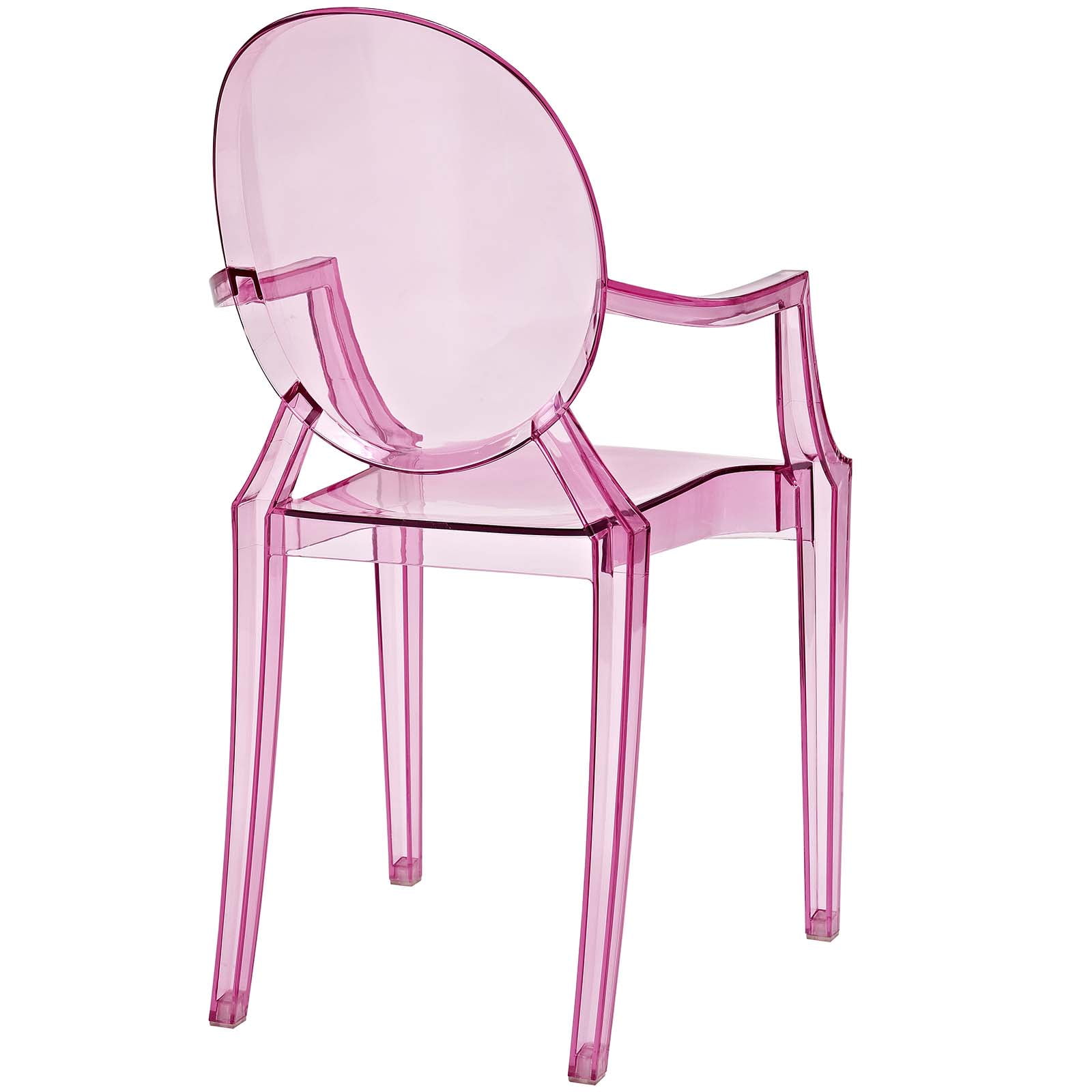 Ethereal Casper 21" Pink Polycarbonate Arm Chair