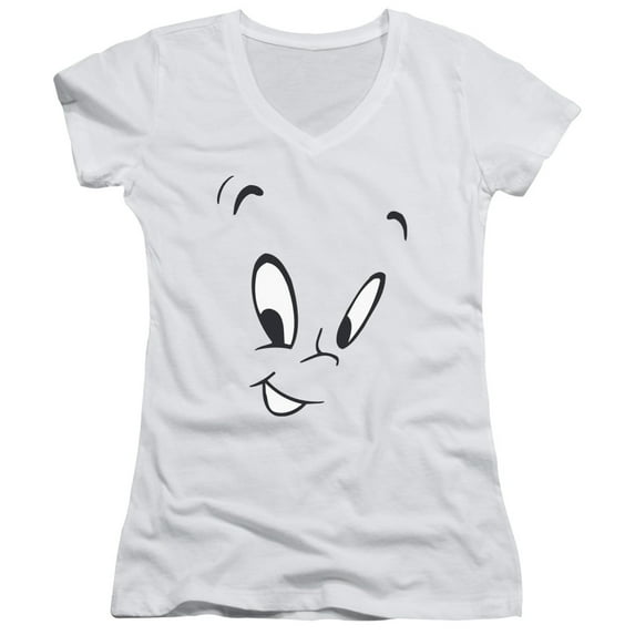 Casper/Face Junior Women's V-Neck T-Shirt White