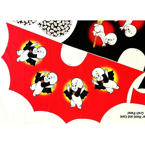 Casper Ghost Cape & Hood Halloween Costume Cotton Fabric Panel (Great for Craft Projects, Quilting, Sewing & More) 36 X 58 Wide