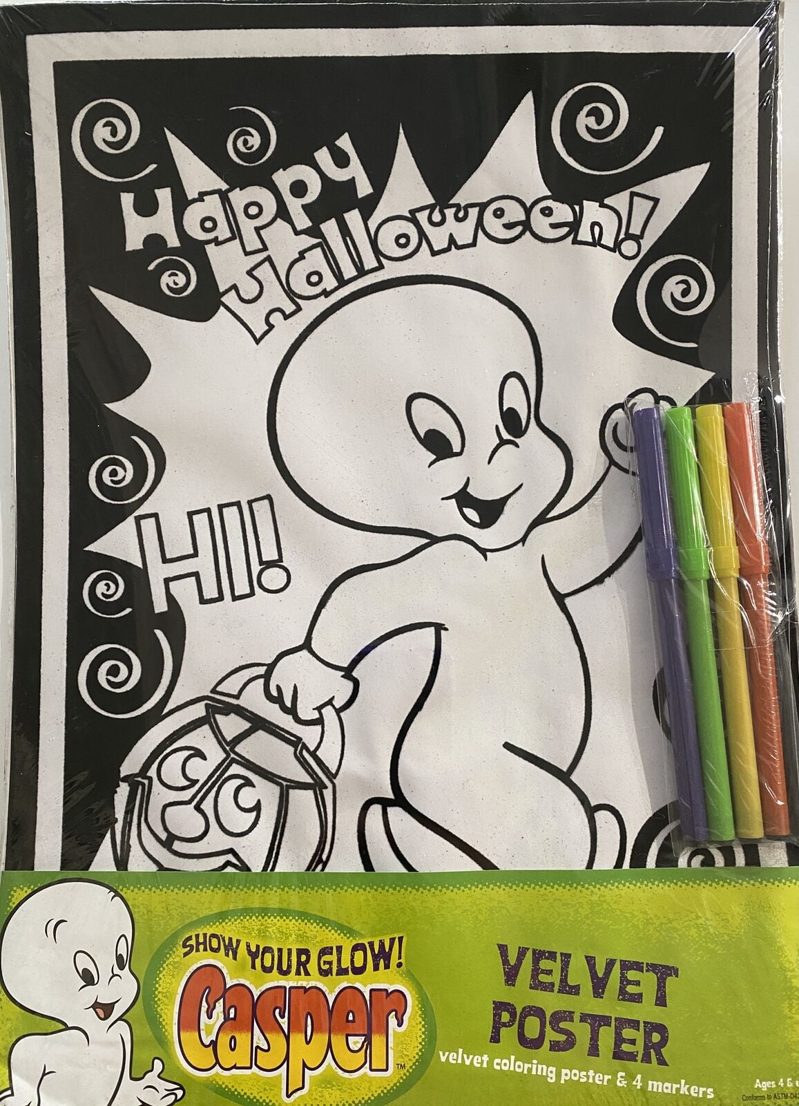 Casper Happy Halloween Velvet Poster Show Your Glow, 2007 - Walmart.com