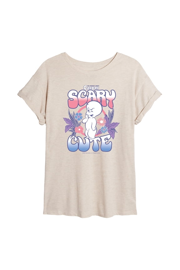 - Scary Cute - Juniors Oversized Graphic T-Shirt