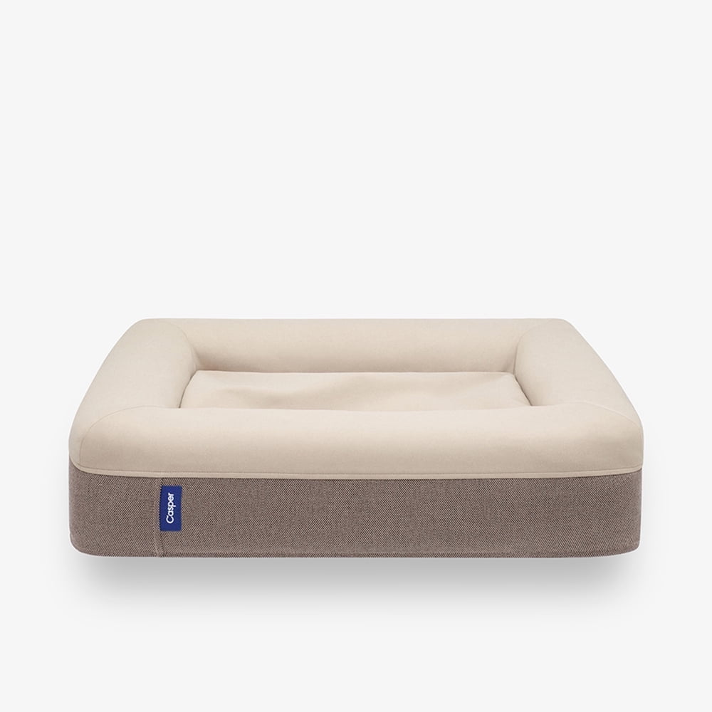 Small Sand Plush Memory Foam Dog Bed