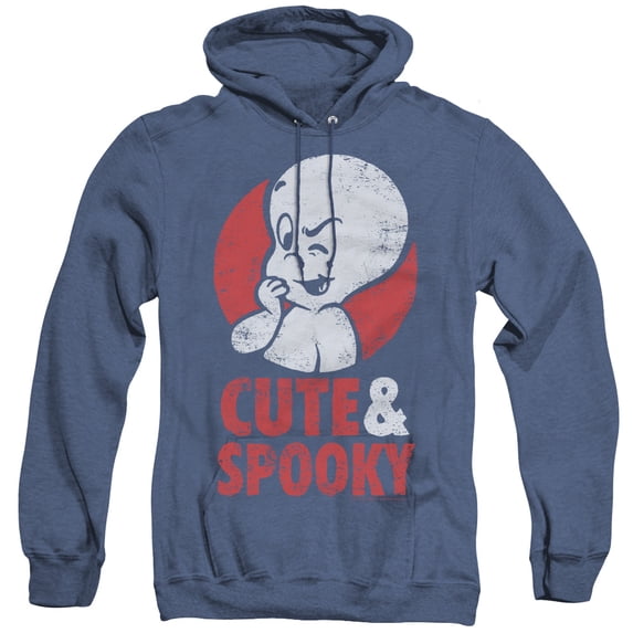 Casper/Spooky Adult Heather Hoodie Sweatshirt Royal Blue