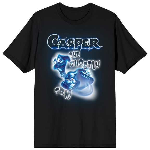 Casper The Friendly Ghost Ghostly Trio Men’s Black Short Sleeve Tee-6XL