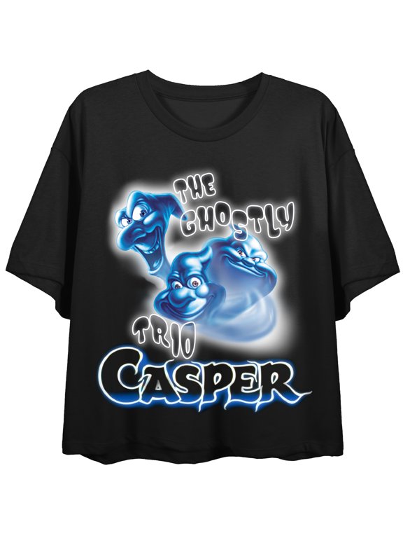 Casper The Friendly Ghost Ghostly Trio Women's Black Cropped Tee-Large