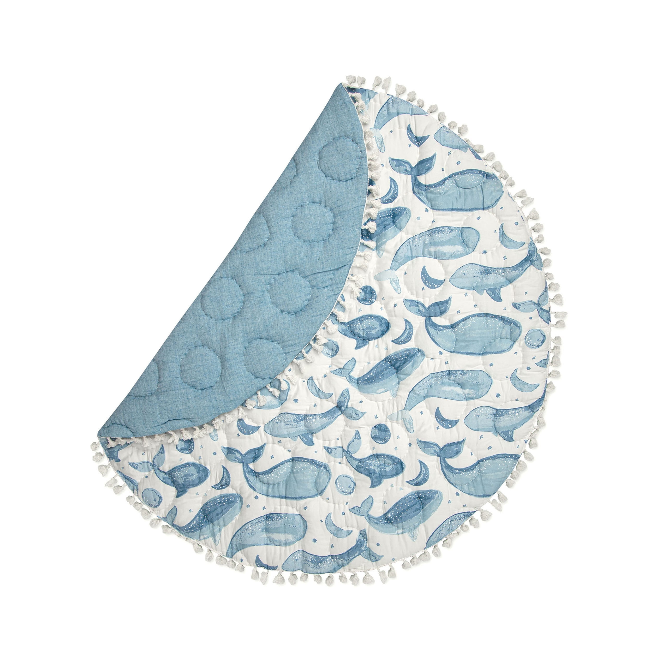 Caspian Blue Whale Print Quilted Baby Playmat