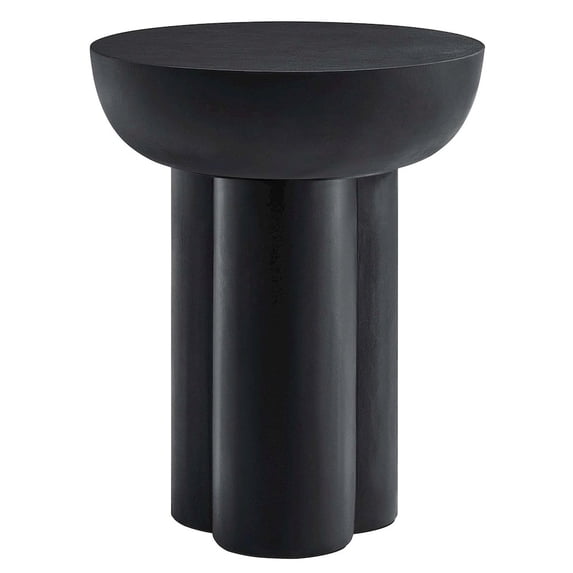 Caspian Round Concrete Side Table in Black
