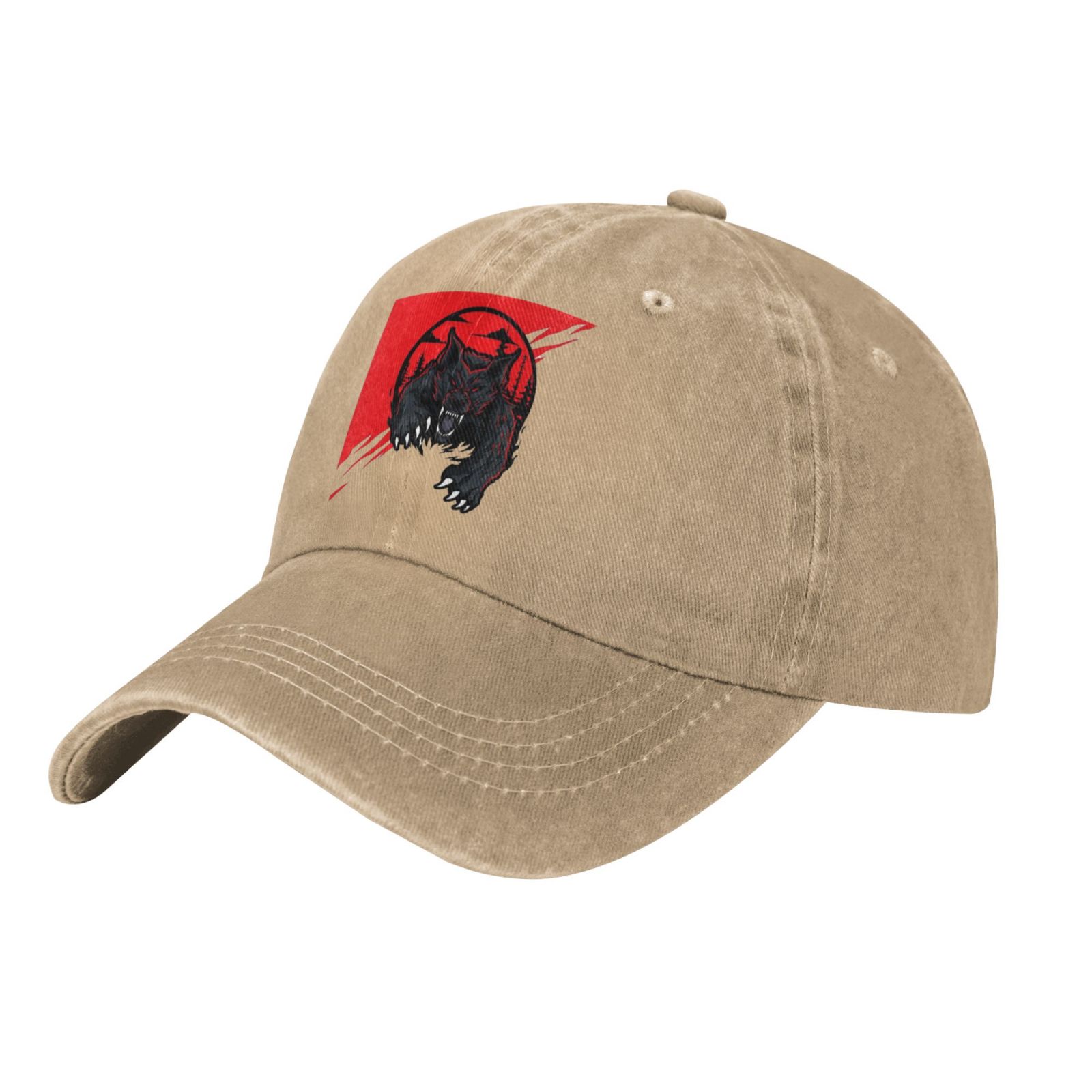 Casquettefull Moon Wolf Night