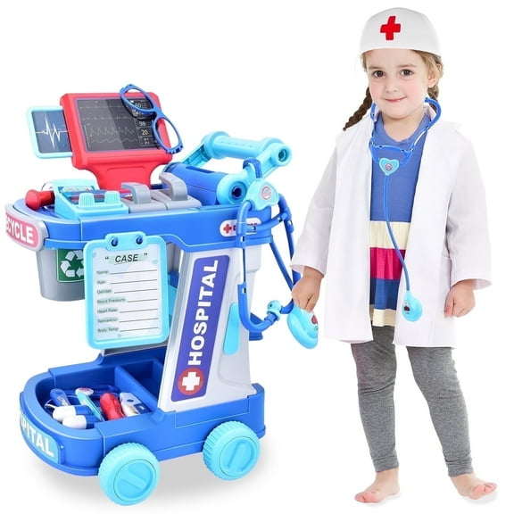 Casrra Medical Doctor Kit for Toddlers & Kids, Doctor Costume & Toys, Ages 3-7, Blue