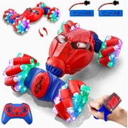 Casrra RC Drift Stunt Car, Gesture Sensing Remote Control Car for Boys 4-7, 360° Rotating Twist Toy Car with Dual Remote & Long Battery, Ideal Birthday Party Gi