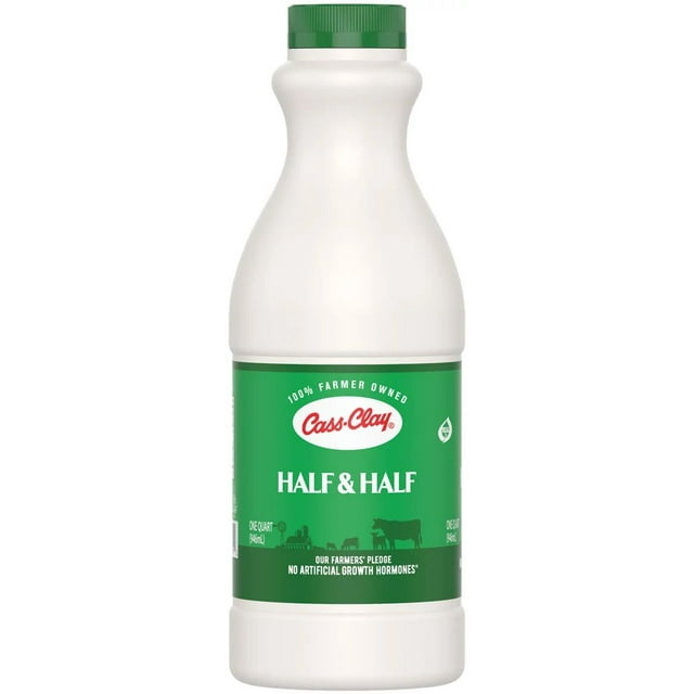 Cass Clay Half & Half, Dairy Cream, 1 Quart
