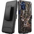 thumbnail image 1 of Cass Creations Case Compatible for Motorola Moto G Stylus 4G LTE (2022), Holster Belt Clip Case Combo with Kickstand Shockproof Phone Cover - Whitetail Deer, 1 of 5