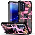 thumbnail image 1 of Cass Creations Case for Motorola Moto G Stylus 2022 4G LTE, Military Grade Armor Case Kickstand Phone Cover with Tempered Glass Screen Protector - Hunting Camo Pink, 1 of 5