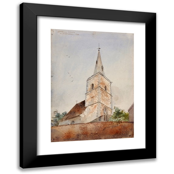 Cass Gilbert 11x14 Black Modern Framed Museum Art Print Titled - St. Peters Church, Cambridge, England (1880)