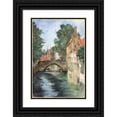thumbnail image 1 of Cass Gilbert 13x18 Black Ornate Wood Framed Double Matted Museum Art Print Titled - On the Canal, Bruges (1928), 1 of 5